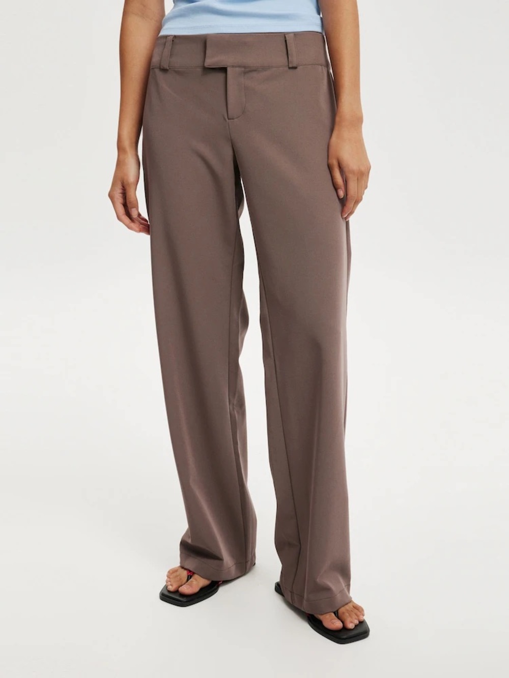 Cotton On Women’s Brown Lola Low Rise Suit Trousers Pants Straight Leg Size 0